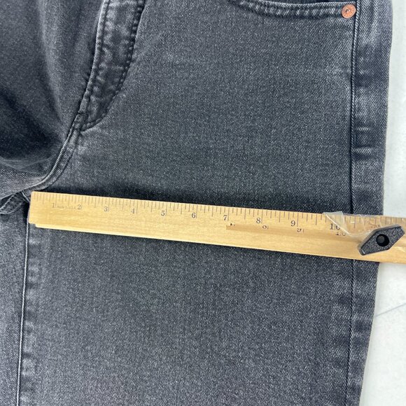 Express Jeans Women 32x24* High Rise Cropped Wide Leg Black Raw Hem Denim Tag 12 - Picture 14 of 16